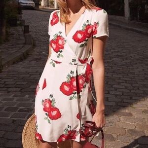 Sezane Silk Anastasia Dress in Peony Print